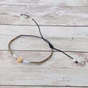 Adjustable Tie Bracelet with Smiley Face - Fair Condition